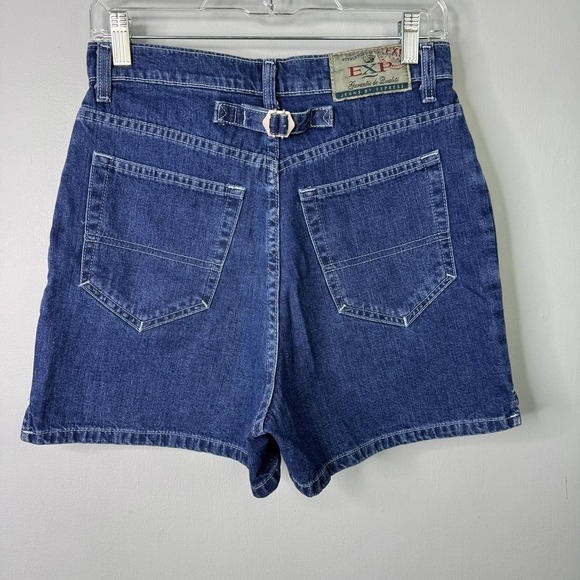 VTG EXP Express Jeans 90s High Waisted Mom Shorts Dark Wash Denim Juniors' 9/10 - Picture 10 of 12
